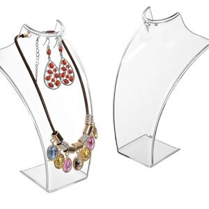 Acrylic jewelry display set approx 8 inches each for necklaces and earri…